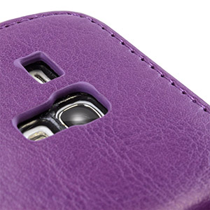 Leather Style Wallet Case for Samsung Galaxy S3 Mini - Purple