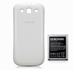 Genuine Samsung Extended Battery Kit for Galaxy S3 - 3000mAh - White