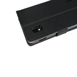 Housse Google Nexus 4 Portefeuille Style cuir - Noire