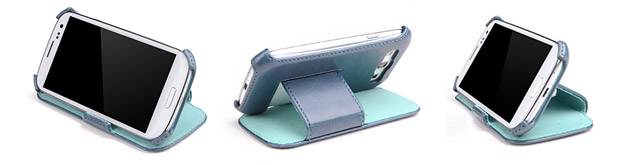 Rock Leather Style Flip and Stand Case for Samsung Galaxy S3 - Blue