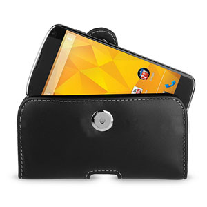PDair Horizontal Leather Pouch Case for HTC One X - Black