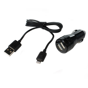 Chargeur voiture double USB avec cable Lightning Kensington Powerbolt 3400 mA 