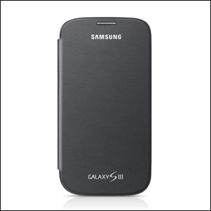 Genuine Samsung Galaxy S3 Flip Cover - Silver - SAMEFC1G6FGECSTD