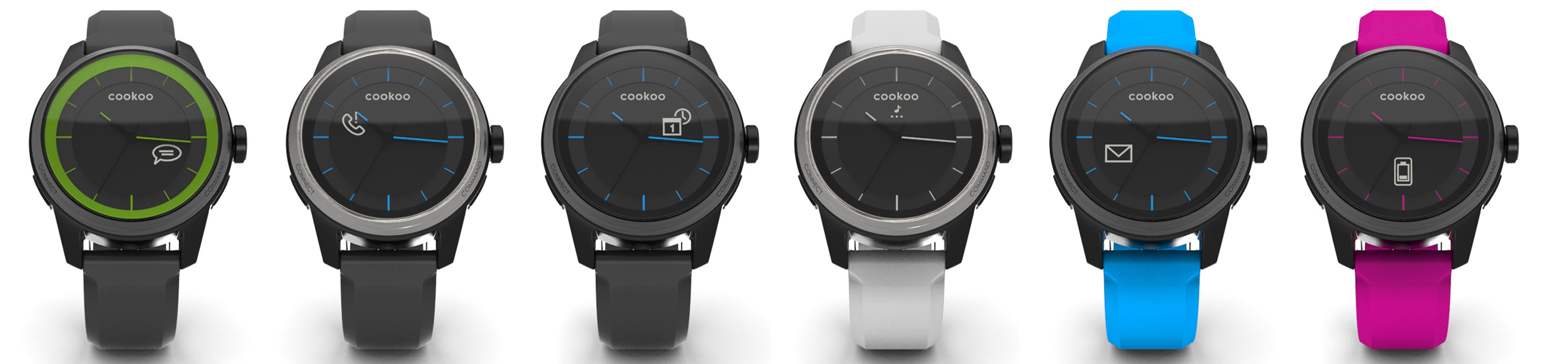 Reloj analógico COOKOO para smartphones - Negro / Azul