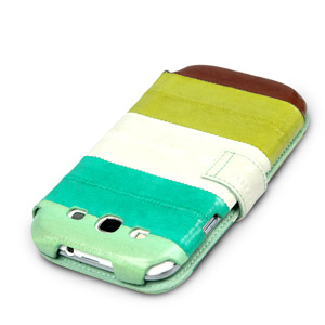 Zenus Prestige Leather Samsung Galaxy S3 Eel Diary Series Case - Green