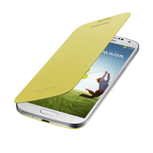 Genuine Samsung Galaxy S4 Flip Cover - Yellow - EF-FI950BYEGWW