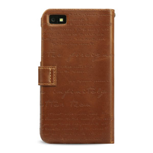 Zenus Masstige BlackBerry Z10 Lettering Diary Case - Brown