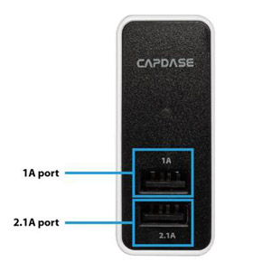 Capdase Dual USB World Power Adapter 3.1 Amp - White