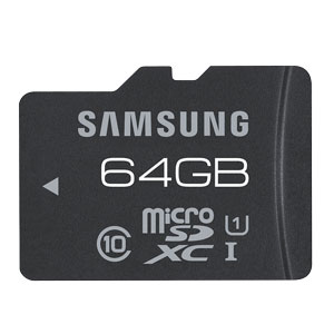  Samsung 64GB UHS-1 Grade 1 MicroSDXC Pro - Class 10
