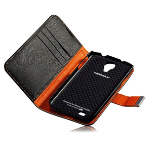 Funda Momax Flip Diary para el Samsung Galaxy S4 - Negro / Naranja