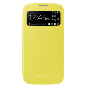 Funda oficial Samsung Galaxy S4 con ventana - Amarilla
