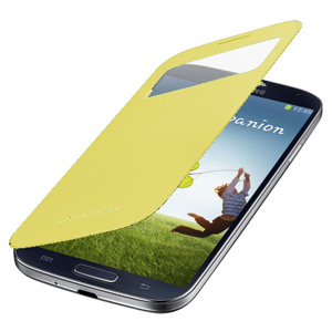 Funda oficial Samsung Galaxy S4 con ventana - Amarilla