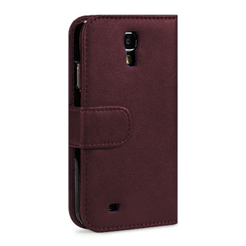 Leather Style Wallet Case for Samsung Galaxy S4 - Purple