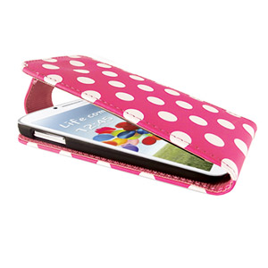 Polka Dots Flip Case for Samsung Galaxy S4 - Pink