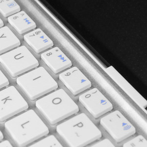 Aluminium Bluetooth Keyboard Stand For Apple iPad Mini - White