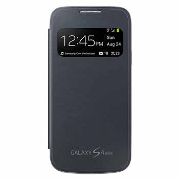 bonen overzee openbaring Official Samsung Galaxy S4 Mini S-View Premium Cover Case - Black
