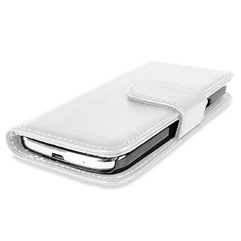 Housse Samsung Galaxy S4 Mini Portefeuille Style cuir - Blanche