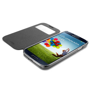 Spigen Galaxy S4 Ultra Flip View Case - Metallic Black