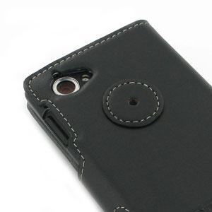 PDair Leather Book Case for Sony Xperia L - Black