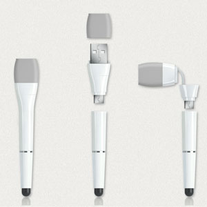 Stylus et cable - Xoopar 3 en 1 Cable Pen 