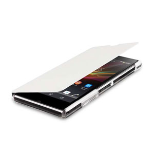Funda Sony Xperia Z1 estilo libro con ranura para tarjetas - Blanca