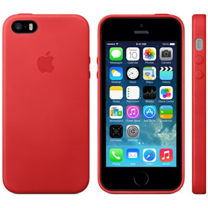 Official Apple iPhone 5S / 5 Leather Case - Red