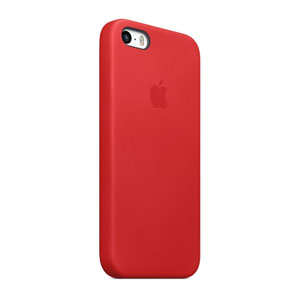 Scharnier Hoge blootstelling kiespijn Official Apple iPhone 5S / 5 Leather Case - Red