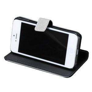 Wallet and Stand Case for Apple iPhone 5C - white