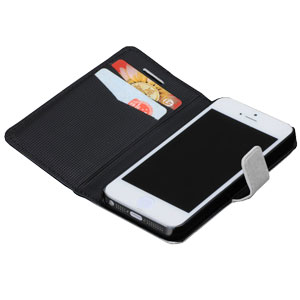 Wallet and Stand Case for Apple iPhone 5C - white