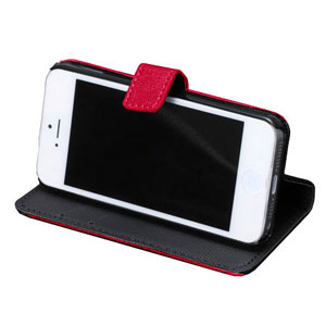 Wallet and Stand Case for Apple iPhone 5C - Pink