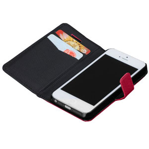 Wallet and Stand Case for Apple iPhone 5C - Pink
