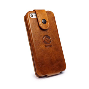 Tuff-Luv Leather In-Genuis Flip for iPhone 5C - Brown