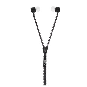 Zippit 3.5mm Anti-Tangle Earphones with Hands Free Microphone - Black