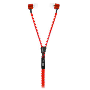 Zippit 3.5mm Anti-Tangle Earphones with Hands Free Microphone - Red