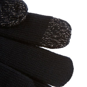 Totes Womens 2 Finger SmarTouch Gloves - Black