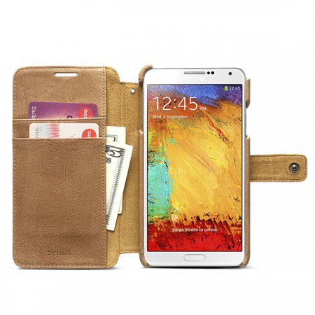 Housse Samsung Galaxy Note 3 Zenus G-Note Diary ? Marron Vintage