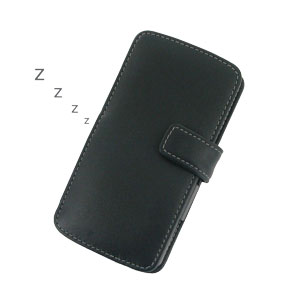 PDair Leather Book Case for LG G2 - Black