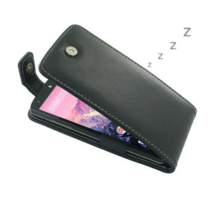 PDair Leather Book Case for LG G2 - Black