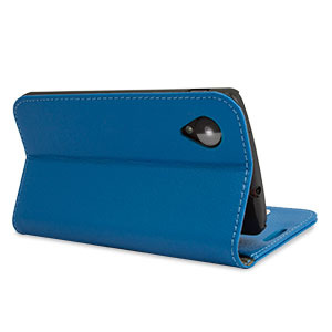 Leather Style Wallet Stand Case For Google Nexus 5 - Blue