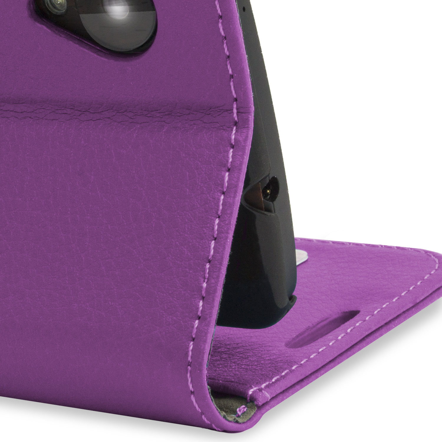 Adarga Leather Style Wallet Stand Case For Google Nexus 5 Purple