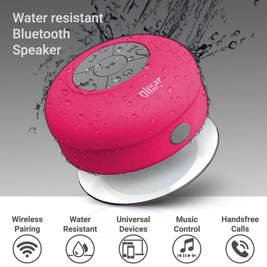 Olixar AquaFonik Bluetooth Shower Speaker - Pink