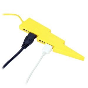 Kikkerland Lightning Bolt 4 Port USB Hub