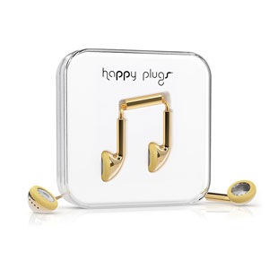 Happy Plugs EarBud Earphones with Hands Free Microphone - Gold