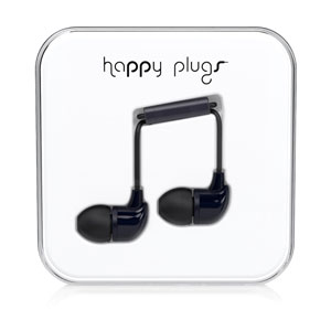 Happy Plugs In-Ear Earphones with Hands Free Microphone - Black