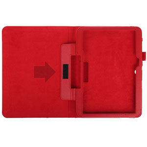 Leather Style Folio Case with Stand for Galaxy Tab 3 10.1 - Red