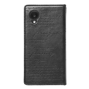 Zenus Lettering Diary Case for Google Nexus 5 - Black