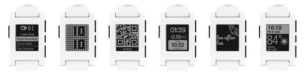 Smartwatch Pebble pour iOS et Android – Blanche