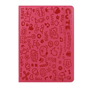 Cartoon Magic Girl Case with Stand for iPad Air - Pink