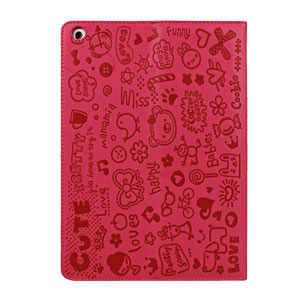 Cartoon Magic Girl Case with Stand for iPad Air - Pink