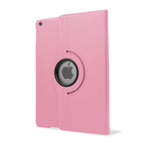 Rotating Leather Style Stand Case for iPad Air - Pink